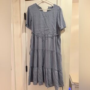 Gilli Blue Checkered Midi Dress